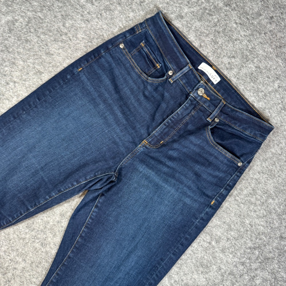 LOFT The Curvy Skinny Jeans Womens 27/4 Dark Wash Stretch Denim Blue 1121